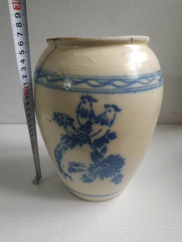 古玩陶瓷青花花鳥花卉紋罐拍賣，當前價格288元