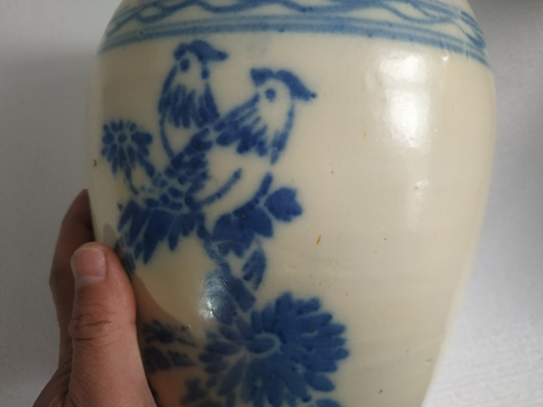 古玩陶瓷青花花鳥花卉紋罐拍賣，當前價格288元