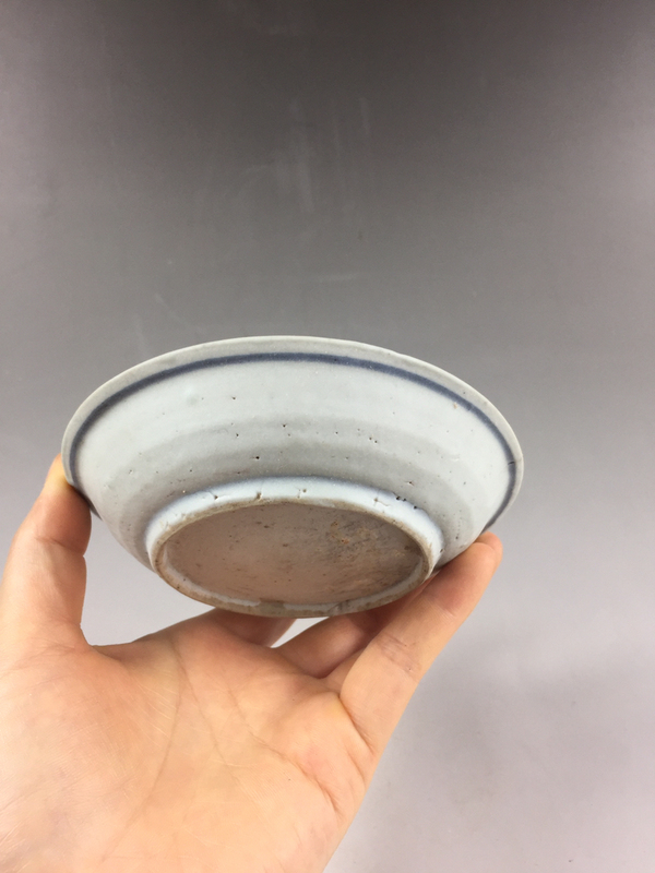 古玩陶瓷明代青花鶴紋盤拍賣,當前價格58元