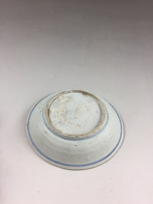 古玩陶瓷明代青花鶴紋盤拍賣,當前價格58元