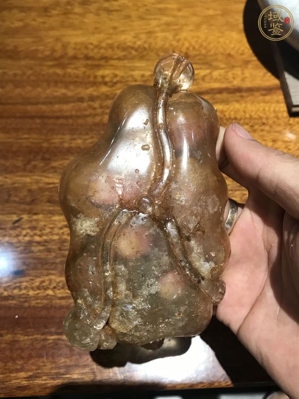 古玩玉器水晶筆舔真品鑒賞圖