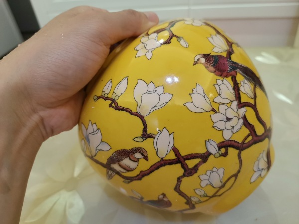 古玩陶瓷花鸟纹罐（广交会样板瓷）拍卖，当前价格138元