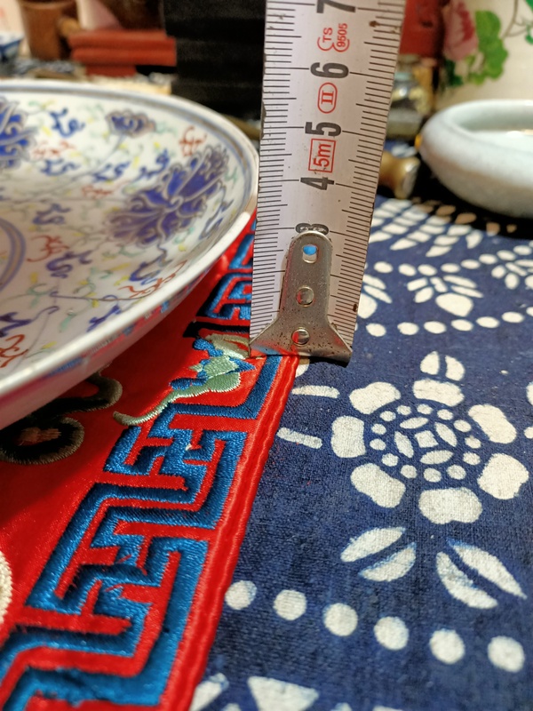 古玩陶瓷光緒青花加彩西番蓮賞盤拍賣，當前價格6888元