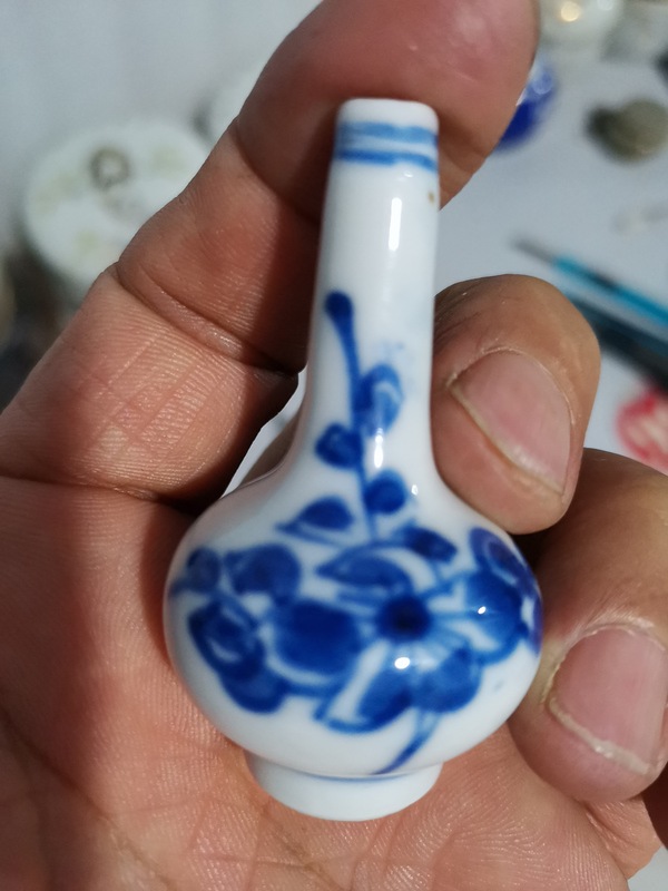 古玩陶瓷康熙青花天球瓶拍賣,當前價格968元