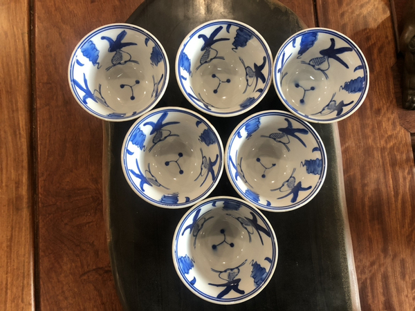 古玩陶瓷外紫金釉內(nèi)青花魚藻紋杯拍賣，當(dāng)前價(jià)格888元