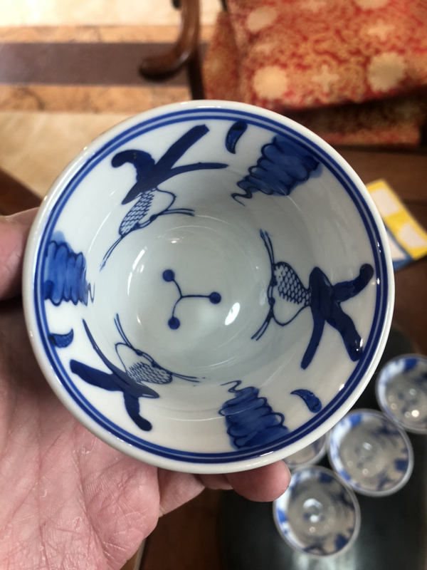 古玩陶瓷外紫金釉內(nèi)青花魚藻紋杯拍賣，當(dāng)前價(jià)格888元