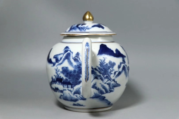 古玩陶瓷青花山水紋執壺拍賣,當前價格7800元