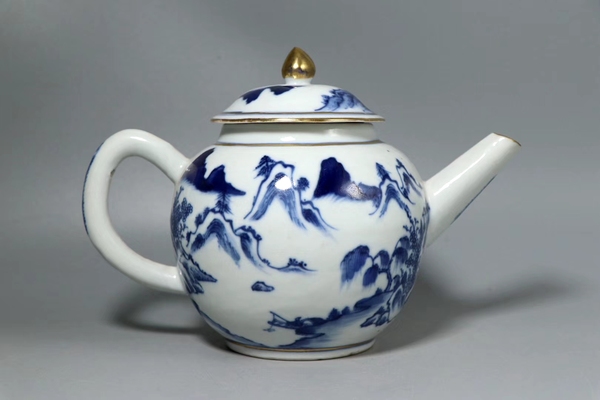 古玩陶瓷青花山水紋執壺拍賣,當前價格7800元