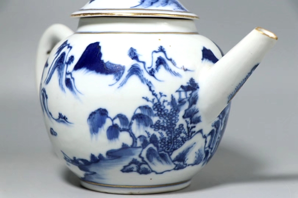古玩陶瓷青花山水紋執壺拍賣,當前價格7800元