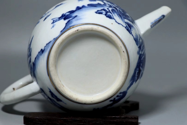 古玩陶瓷青花山水紋執壺拍賣,當前價格7800元
