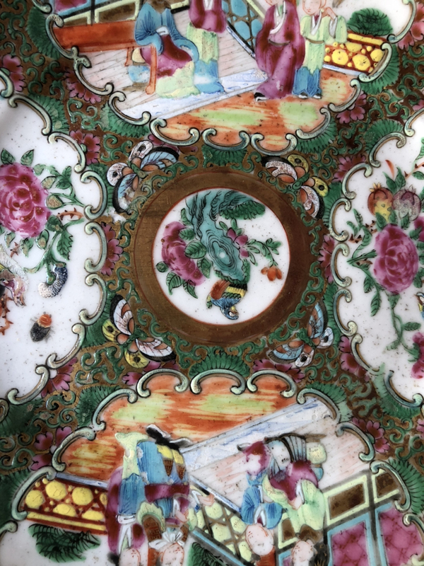 古玩陶瓷清代·廣彩人物盤(pán)放漏價(jià)起拍拍賣(mài)，當(dāng)前價(jià)格120元