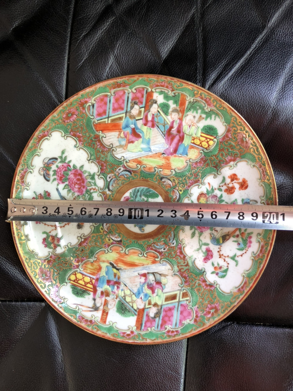 古玩陶瓷清代·廣彩人物盤(pán)放漏價(jià)起拍拍賣(mài)，當(dāng)前價(jià)格120元