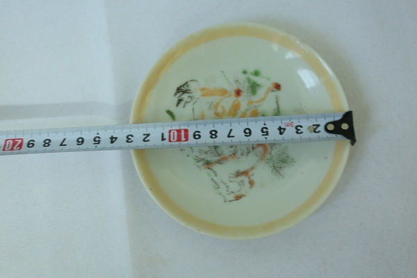古玩陶瓷民國.粉彩松鶴紋盤拍賣,當前價格600元