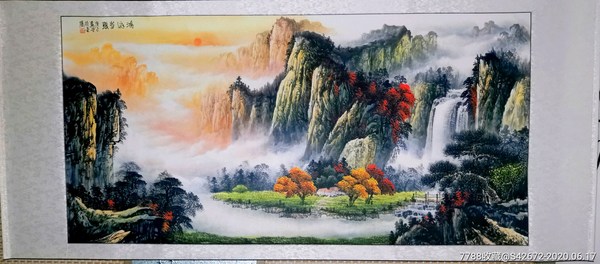 古玩字畫惠興款山水拍賣,當(dāng)前價格460元