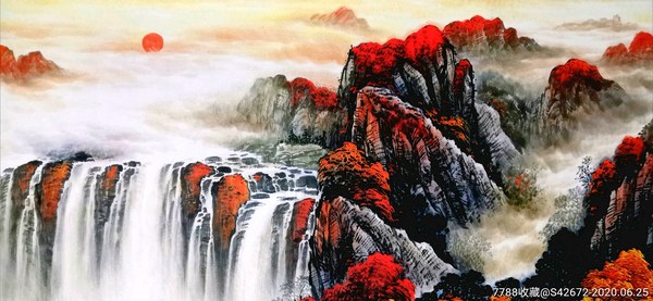 古玩字畫惠興款山水拍賣,當(dāng)前價格460元