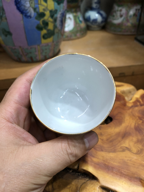 古玩陶瓷細路人物粉彩把杯拍賣，當前價格2000元