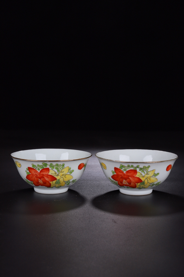古玩陶瓷蔣斌13期 民國-粉彩花開富貴碗一對拍賣,當前價格2500元