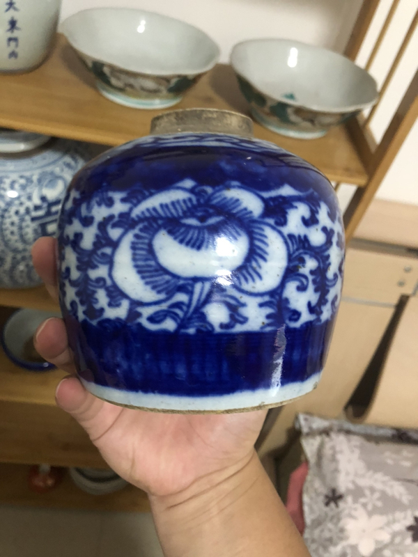 古玩陶瓷囍字紋青花罐拍賣,當前價格888元