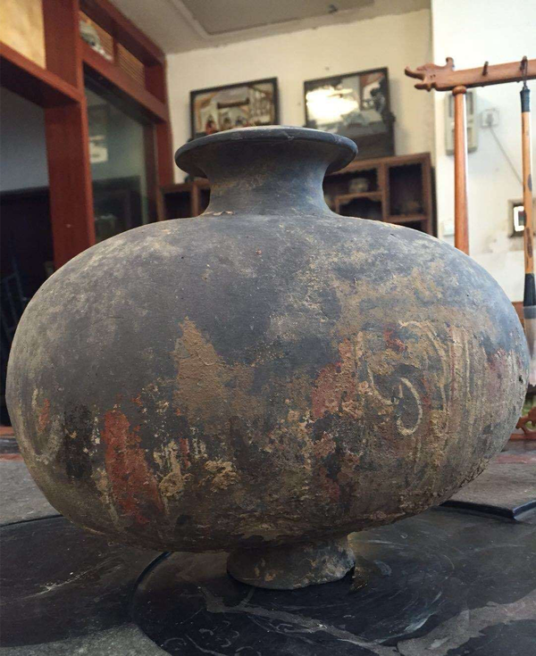 古玩陶瓷秦漢繭式壺(標本)拍賣,當前價格128元