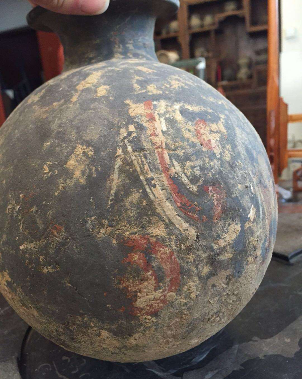 古玩陶瓷秦漢繭式壺(標本)拍賣,當前價格128元