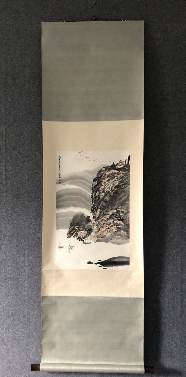 古玩字畫河北籍名家 中美協(xié)理事 中美協(xié)會(huì)員 楊延文先生 淺降山水 手工原裱立軸拍賣,當(dāng)前價(jià)格9800元