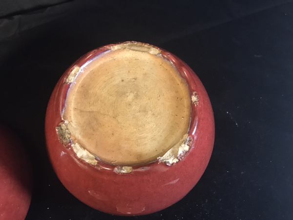 古玩陶瓷清中期·祭紅釉西瓜罐拍賣,當前價格28000元