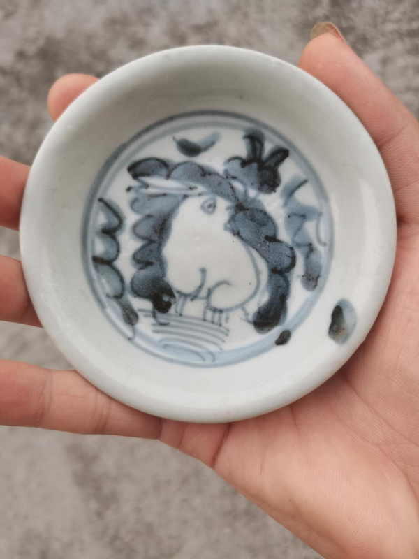 古玩陶瓷明晚期兔紋盤拍賣,當前價格1580元
