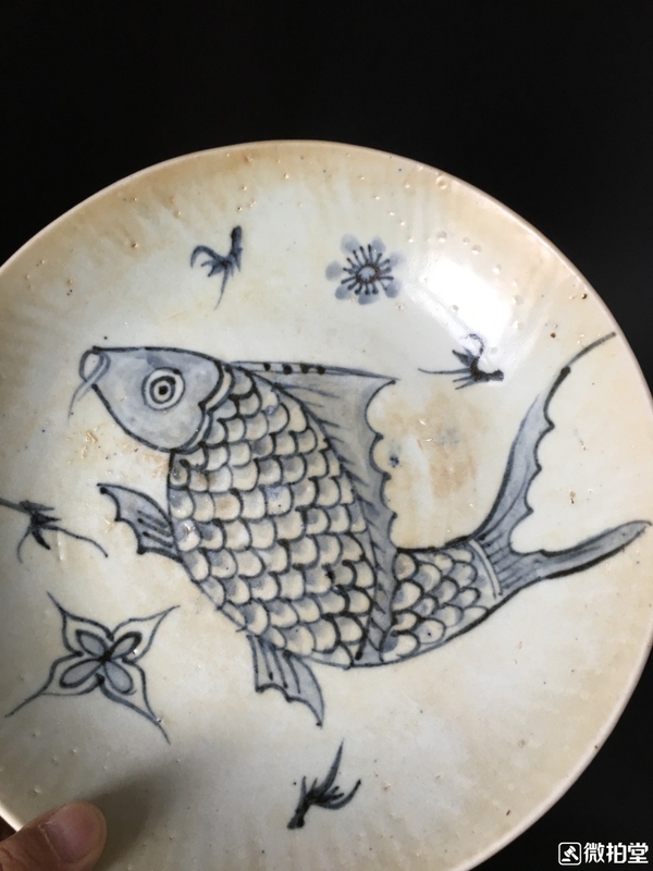 古玩陶瓷魚藻紋青花盤拍賣,當(dāng)前價(jià)格2988元