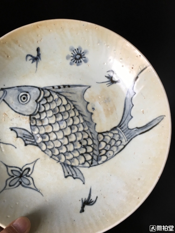 古玩陶瓷魚藻紋青花盤拍賣,當(dāng)前價(jià)格2988元