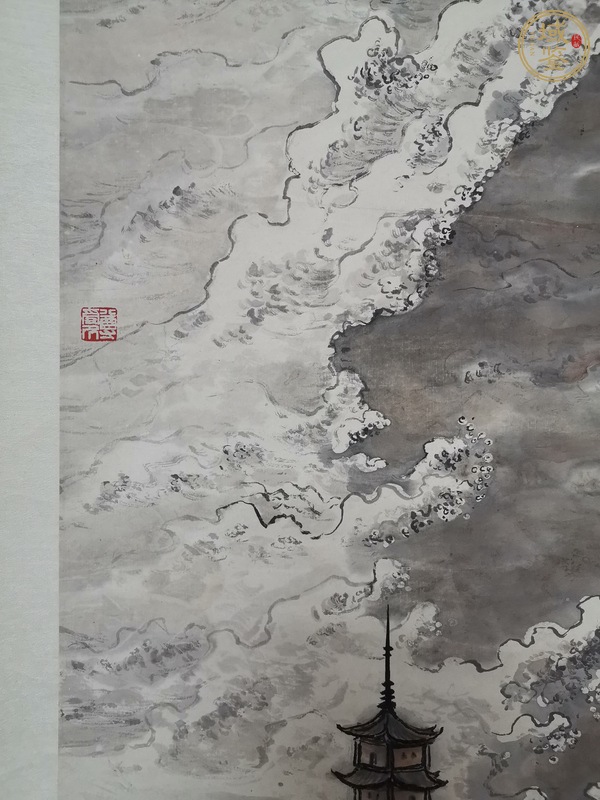 古玩字畫孔仲起山水真品鑒賞圖