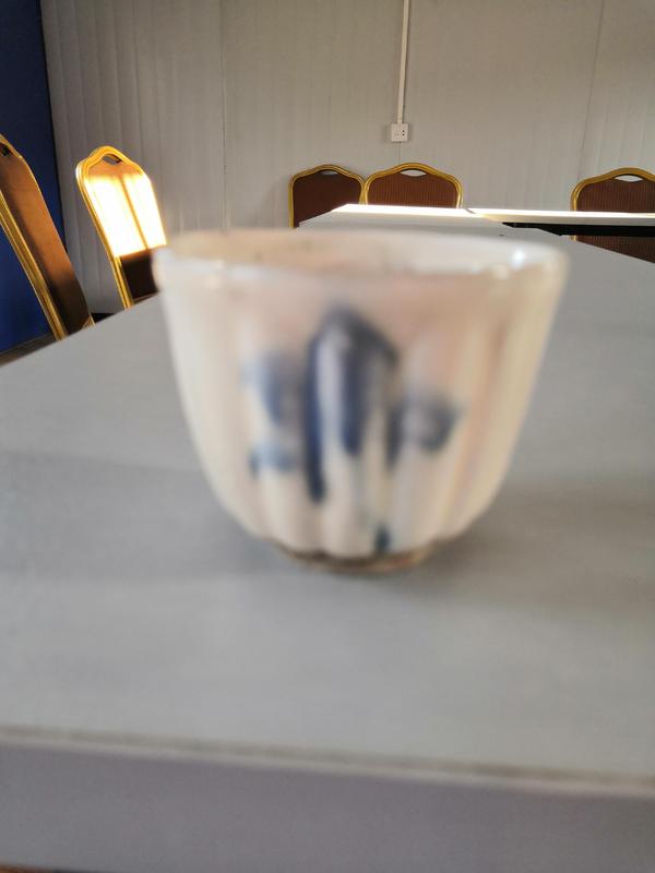古玩陶瓷青花瓜棱紋杯拍賣，當前價格300元