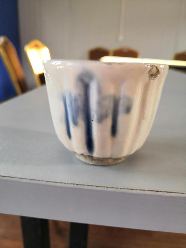 古玩陶瓷青花瓜棱紋杯拍賣，當前價格300元