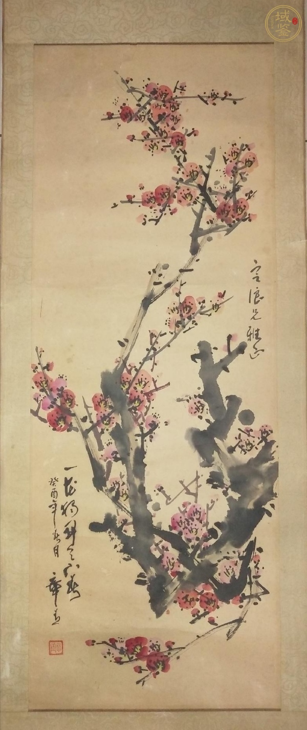 古玩字畫章青梅花真品鑒賞圖