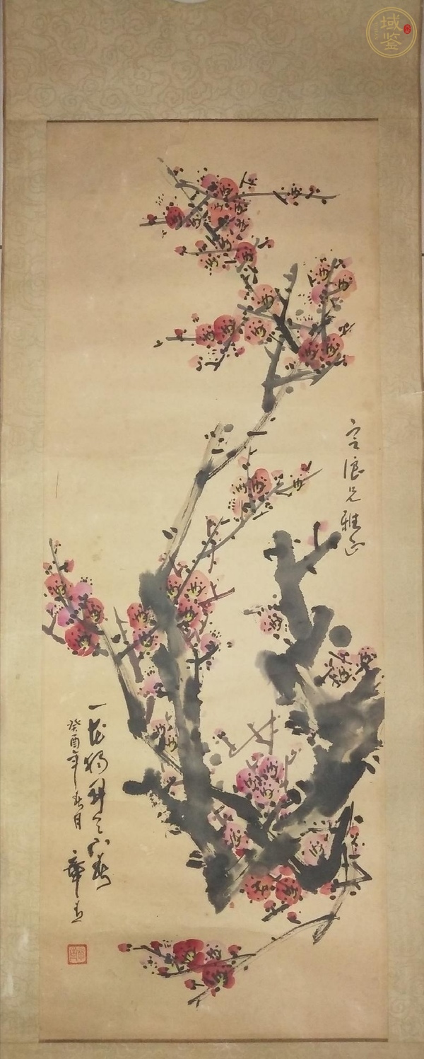 古玩字畫章青梅花真品鑒賞圖