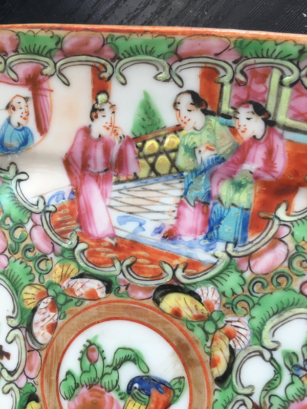 古玩陶瓷廣彩人物紋方盤拍賣,當前價格599元