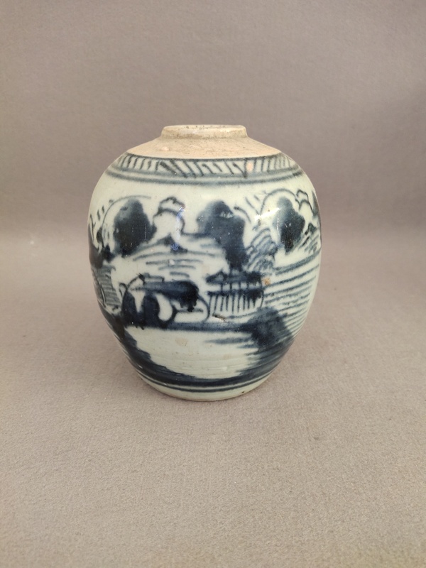 古玩陶瓷青花山水紋罐拍賣,當(dāng)前價(jià)格1588元