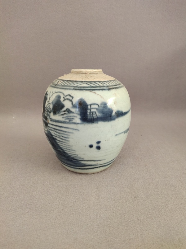 古玩陶瓷青花山水紋罐拍賣，當(dāng)前價格1588元