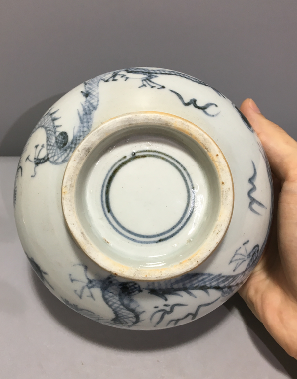 古玩陶瓷清代龍紋圈足爐拍賣,當前價格3000元