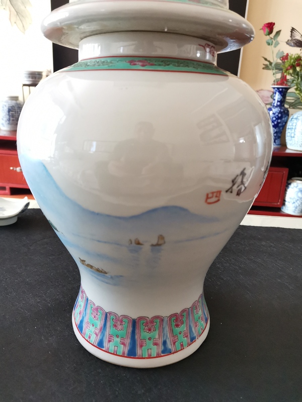 古玩陶瓷山水紋將軍罐拍賣，當前價格500元