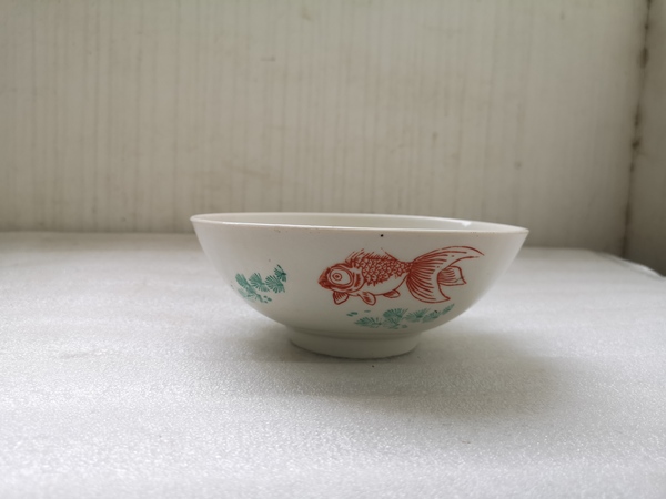 古玩陶瓷印花魚藻紋金玉滿堂碗拍賣,當前價格220元