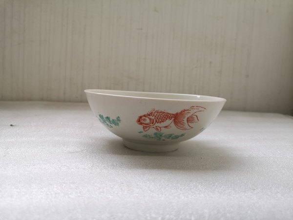 古玩陶瓷印花魚藻紋金玉滿堂碗拍賣,當前價格220元