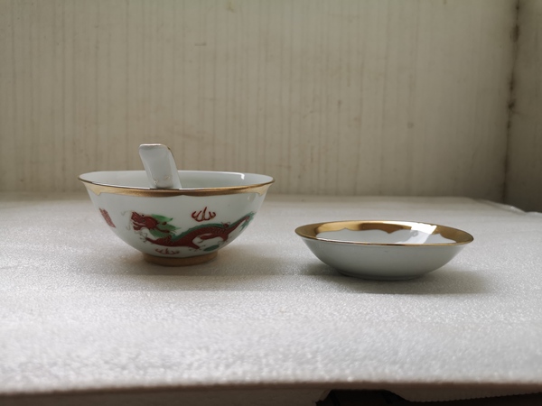 古玩陶瓷印花龍鳳紋描金餐具拍賣,當(dāng)前價(jià)格298元