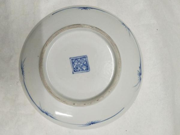 古玩陶瓷清末民國(guó)青花蝴蝶花卉紋盤拍賣，當(dāng)前價(jià)格1200元