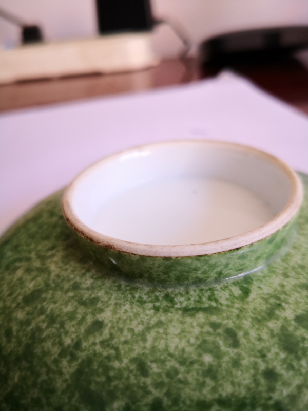 古玩陶瓷清代青花山水紋綠釉盤拍賣，當前價格600元