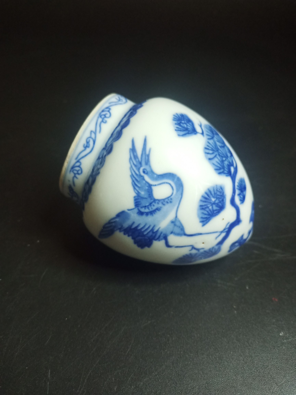 古玩轉賣青花松鶴紋鳥食罐拍賣，當前價格588元