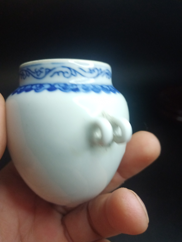 古玩陶瓷青花松鶴紋鳥食罐拍賣,當前價格1666元