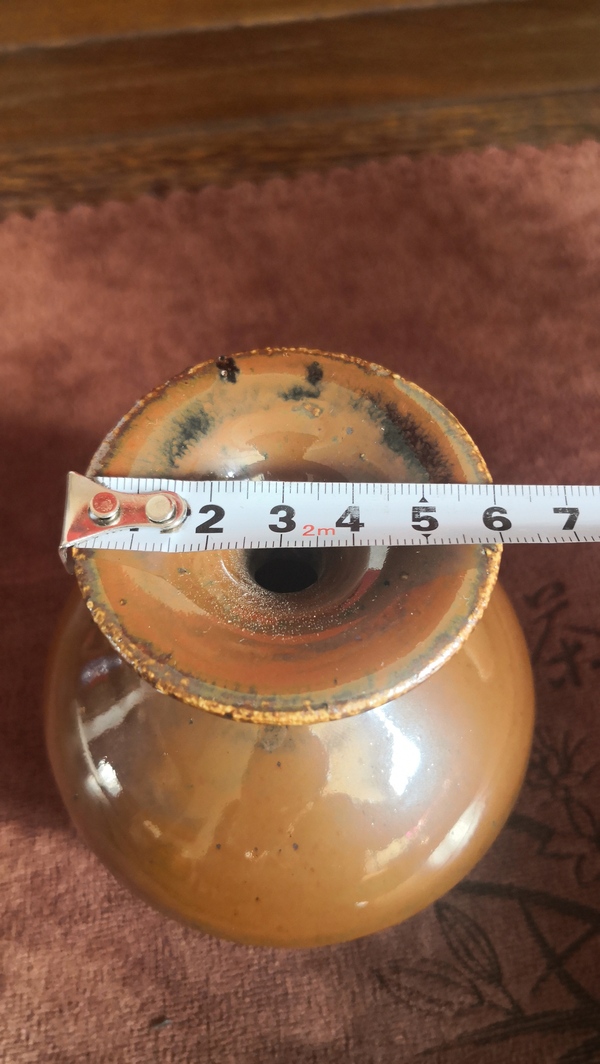 古玩陶瓷明.紫金釉玉壺春瓶拍賣，當前價格800元
