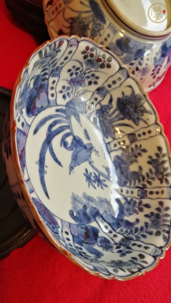 古玩陶瓷青花花鳥紋葵口碗真品鑒賞圖