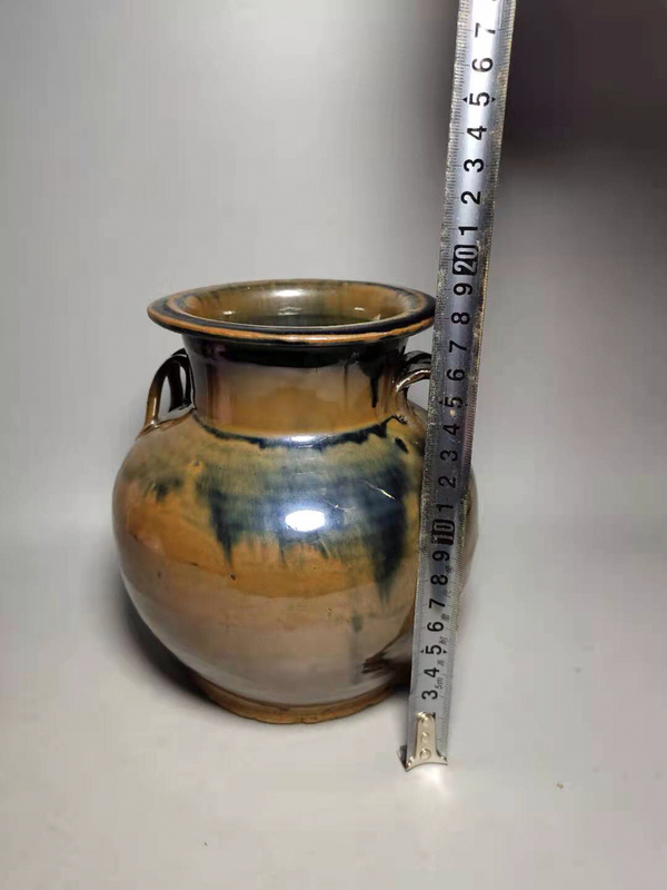 古玩陶瓷元代?紫金釉雙系罐拍賣,當前價格2300元