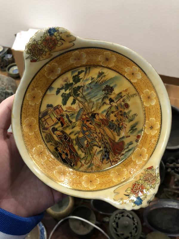 古玩陶瓷彩繪描金仕女人物紋盤拍賣,當前價格1000元